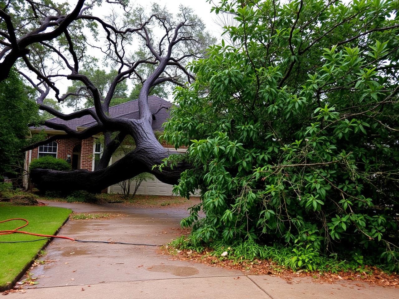 Fallen tree storm cleanup in Conroe TX